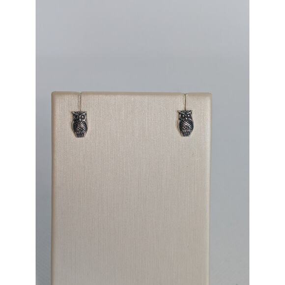 James Avery Rare Retired Sterling Silver Tiny Small Owl Bird Stud Earrings 925 - Picture 2 of 5